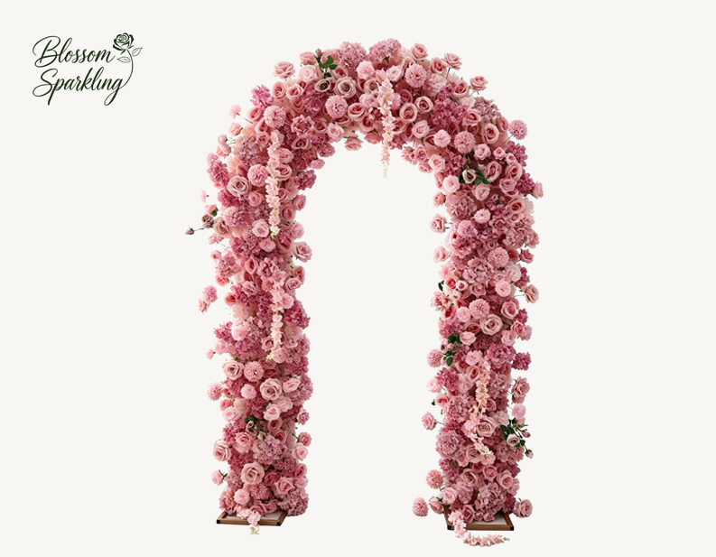 Gradient Pink Wedding Flower Arch